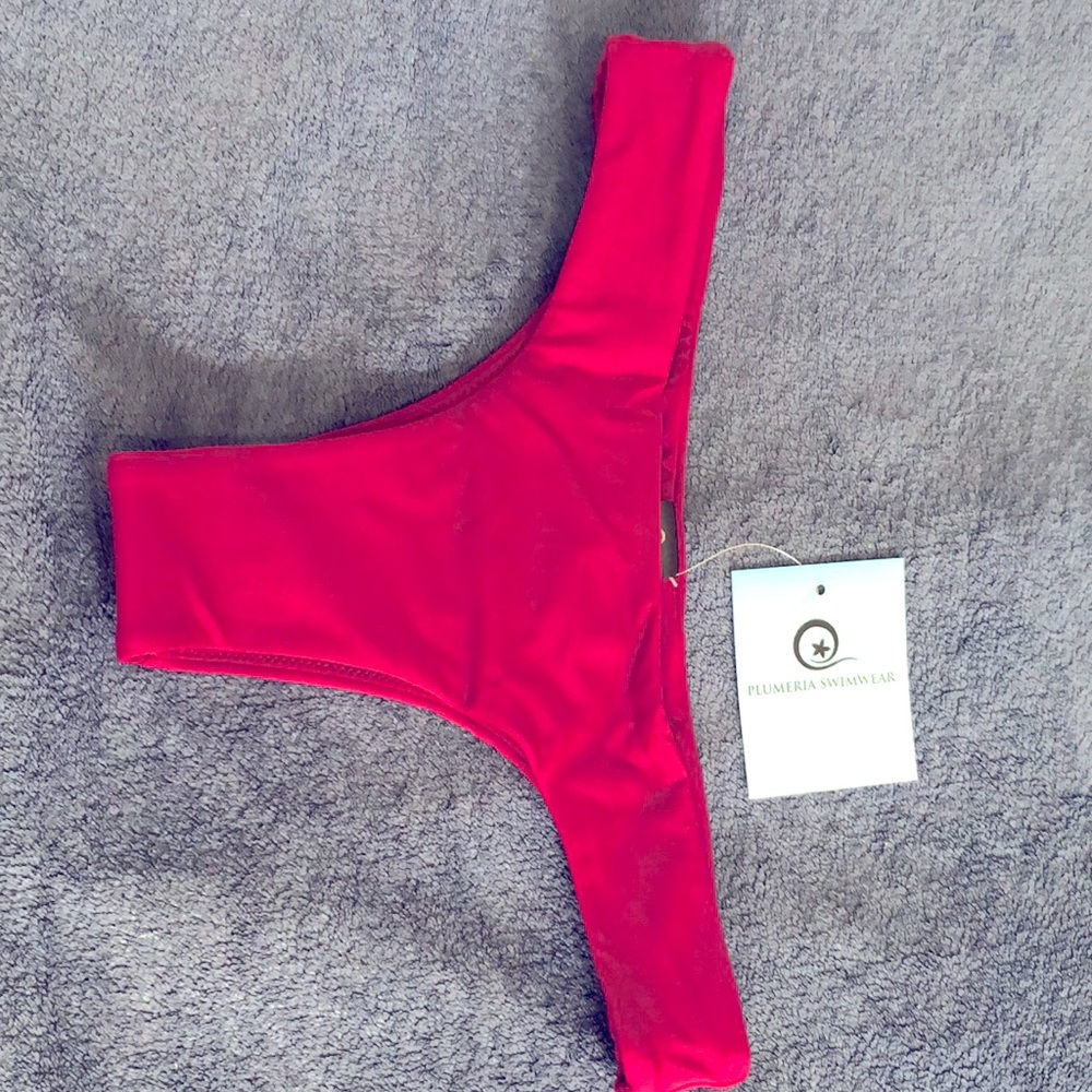 Plumeria Swimwear Maroon / Wine Red Bikini Bottoms